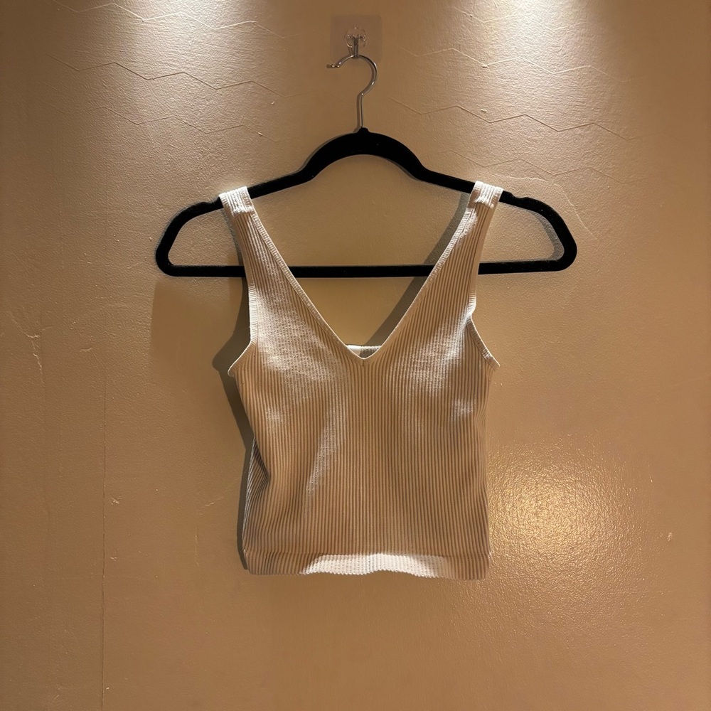 Nikibiki Cream Ribbed Tank Top